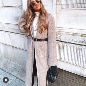 Zara Long Knit Coat Cardigan NWT